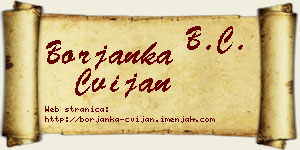 Borjanka Cvijan vizit kartica